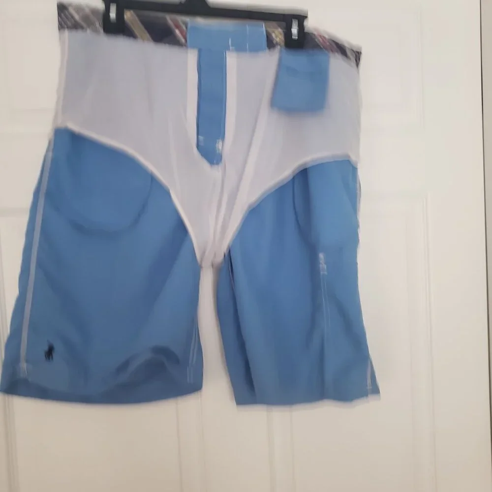 Polo Ralph Lauren Men's Swim Trunks Board Shorts Mesh‎ Lined Blue Size Large